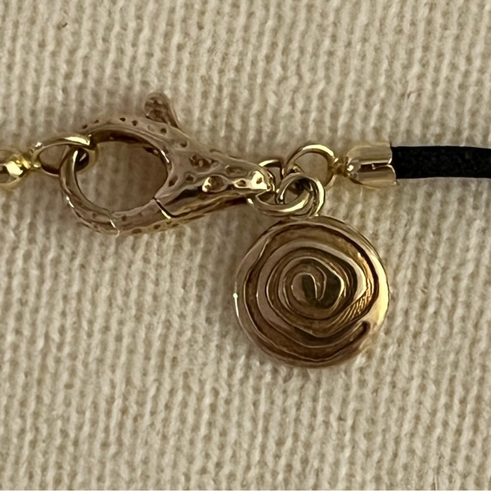 Gold/Silver Made Italy 🇮🇹 Pendant Necklace with Purple Gemstone - Picture 5 of 16